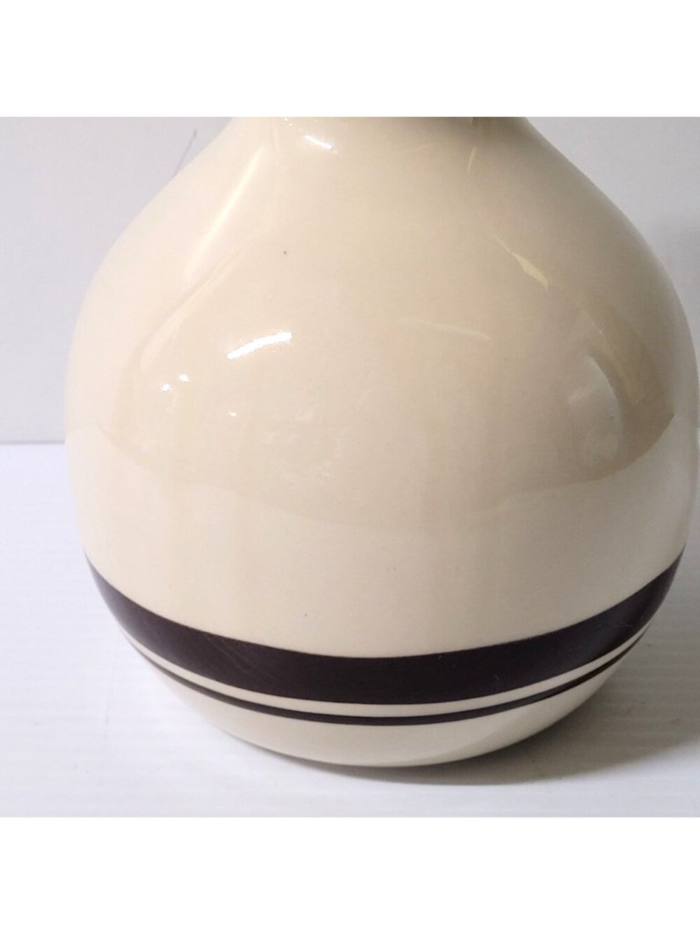 McCoy Jug Carafe Pitcher #660 Water Cups #559 Set 4 Vintage Pottery Brown Stripe - Picture 10 of 11